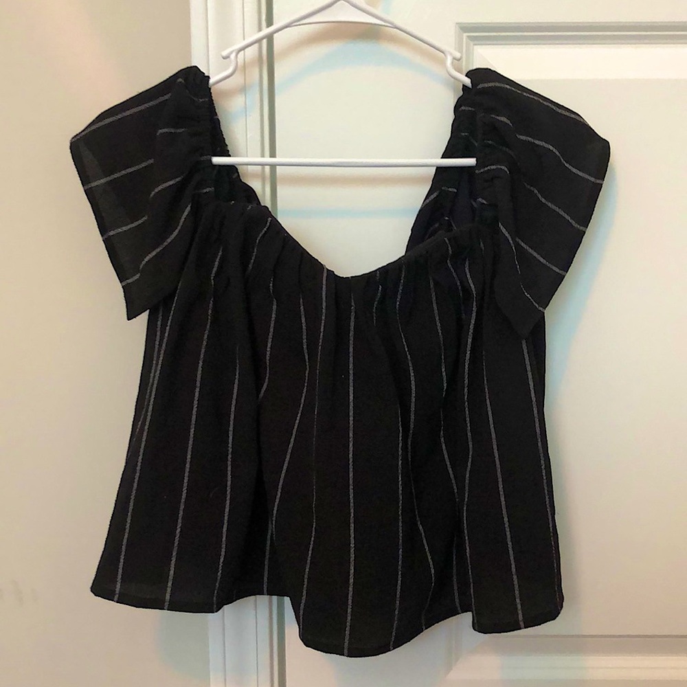 Stripped Off the Shoulder Top